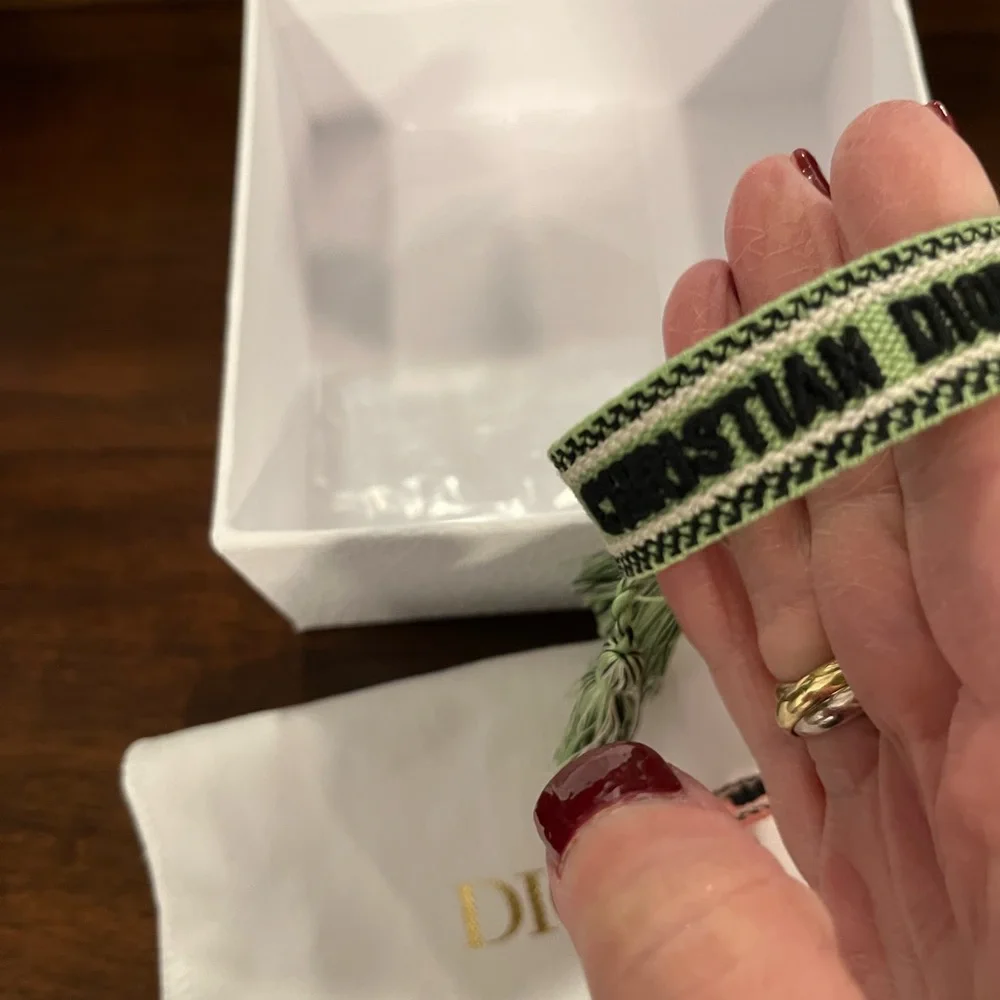 Dior Pink and Green Christian Friendship Bracelets - Picture 2 of 4